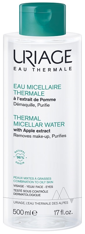 URIAGE EAU MICELLAIRE THERMALE PELLI MISTE GRASSE FLACONE 500 ML - Farmacia Del Monaco