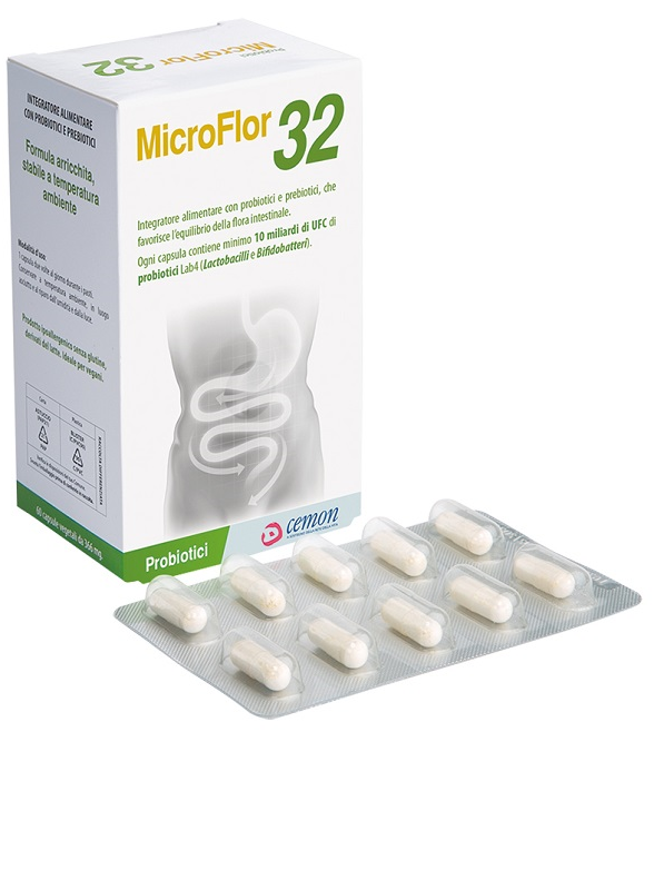MICROFLOR 32 60 CAPSULE VEGETALI - Farmacia Del Monaco