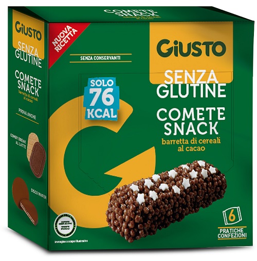 GIUSTO SENZA GLUTINE COMETE SNACK 6 CONFEZIONI DA 20 G - Farmacia Del Monaco