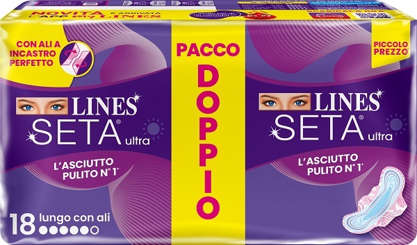 LINES SETA ULTRA ASSORBENTI LUNGO VP DWCT 18 PEZZI - Farmacia Del Monaco