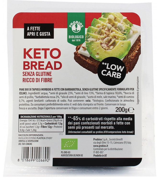 PROBIOS KETO BREAD SENZA GLUTINE 200 G - Farmacia Del Monaco
