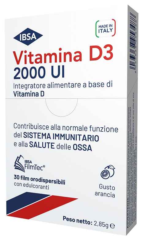 VITAMINA D3 IBSA 2000 UI 30 FILM ORODISPERSIBILI - Farmacia Del Monaco