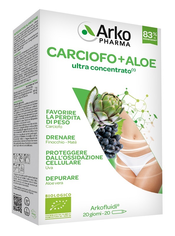 ARKOFLUIDI CARCIOFO+ALOE VERA 20 FLACONCINI 200 G - Farmacia Del Monaco