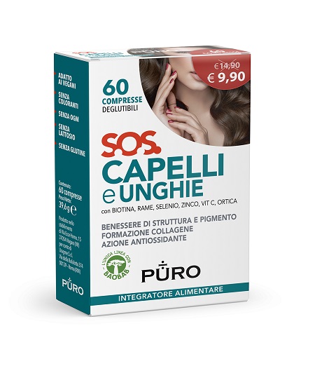 PURO SOS CAPELLI&UNGHIE 60 COMPRESSE DEGLUTIBILI - Farmacia Del Monaco