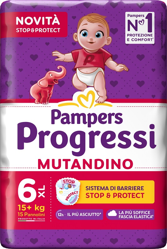 PAMPERS PROGRESSI MUTANDINA XL CP 15 PEZZI - Farmacia Del Monaco