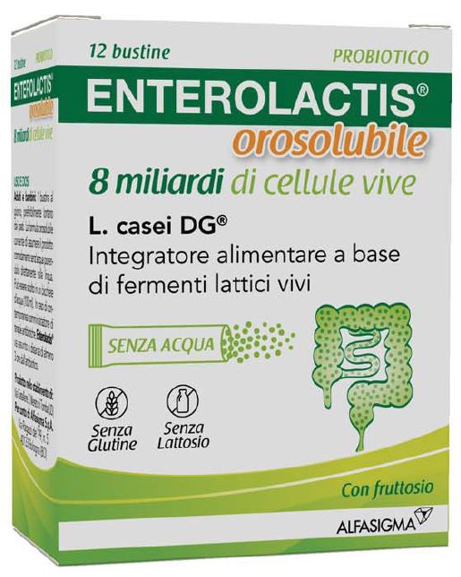 ENTEROLACTIS OROSOLUBILE 12 BUSTINE 8 MILIARDI DI CELLULE VIVE - Farmacia Del Monaco