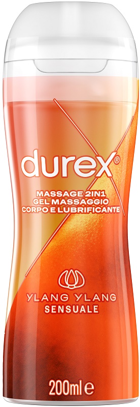 DUREX MASSAGE 2 IN 1 GEL MASSAGGIO CORPO E LUBRIFICANTE YLANG YLANG 200 ML - Farmacia Del Monaco