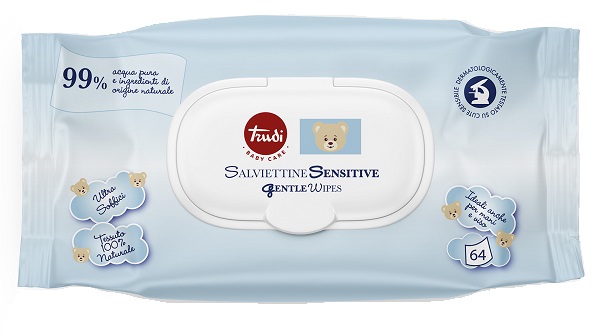 TRUDI BABY CARE SALVIETTINE SENSITIVE 64 PEZZI - Farmacia Del Monaco