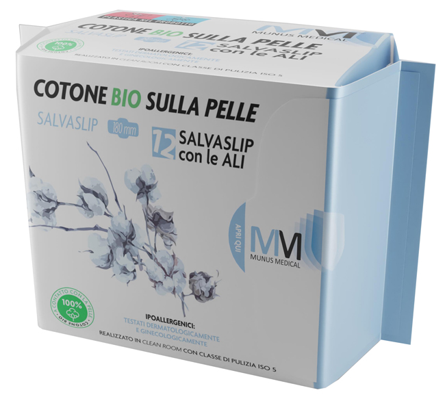 MUNUS MEDICAL PROTEGGI SLIP CON ALI COTONE BIO SULLA PELLE 12 PEZZI - Farmacia Del Monaco