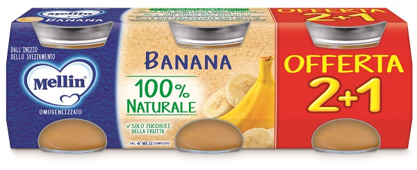 MELLIN OMOGENEIZZATO BANANA 3 PEZZI DA 100 G - Farmacia Del Monaco