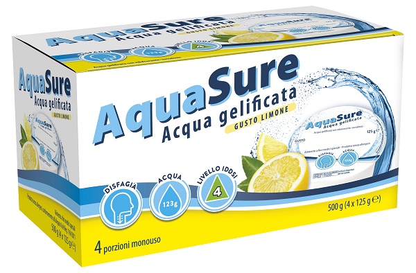 AQUASURE ACQUA GELIFICATA LIMONE EDULCORATA MULTIPACK 4 PEZZI DA 125 G - Farmacia Del Monaco