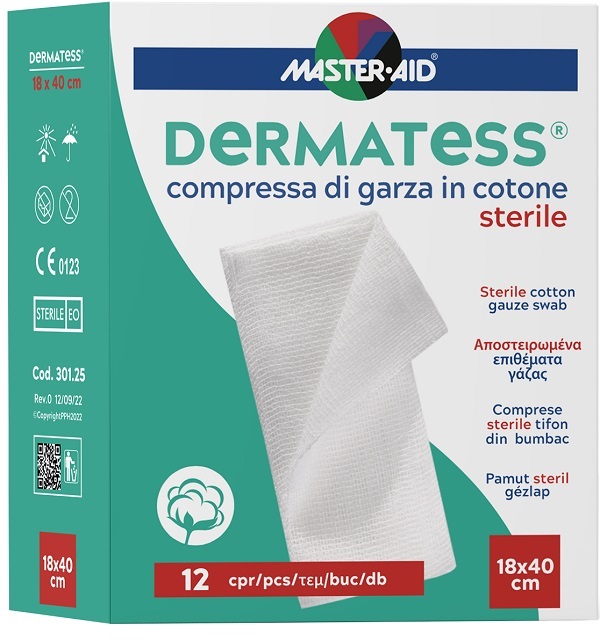 GARZA IDROFILA DERMATESS COTONE 18X40 12 PEZZI - Farmacia Del Monaco
