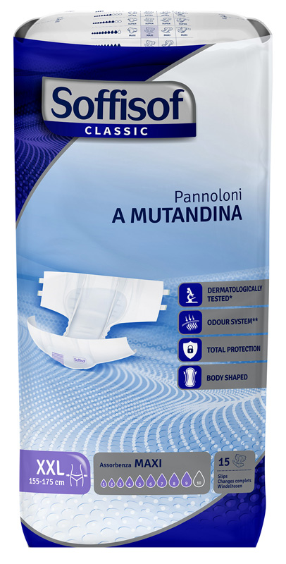 PANNOLINO MUTANDINA MAXI XXL CLASSIC SOFFISOF 15 PEZZI - Farmacia Del Monaco