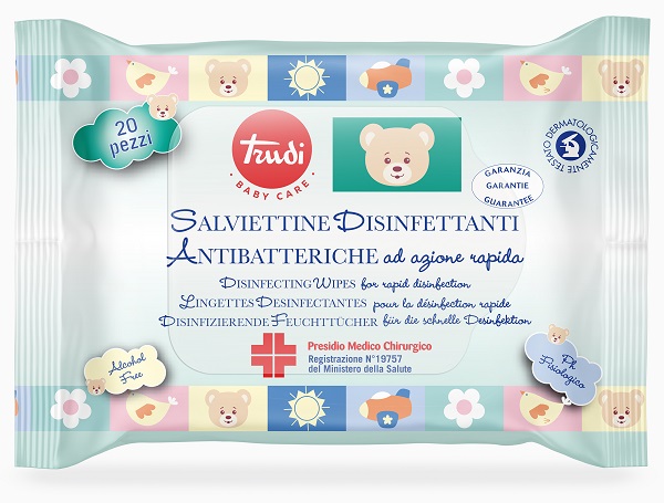 TRUDI BABY CARE SALVIETTINE DISINFETTANTI PMC 20 PEZZI - Farmacia Del Monaco