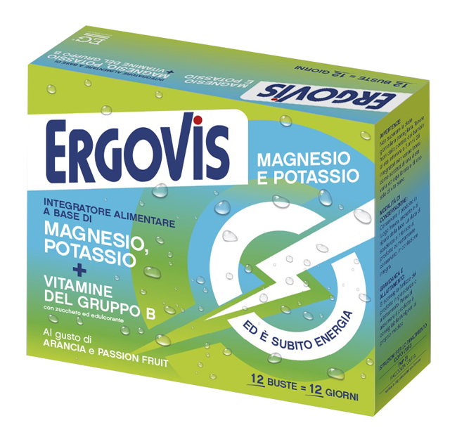 ERGOVIS MG+K VITAMINE B CON ZUCCHERO 12 BUSTINE - Farmacia Del Monaco