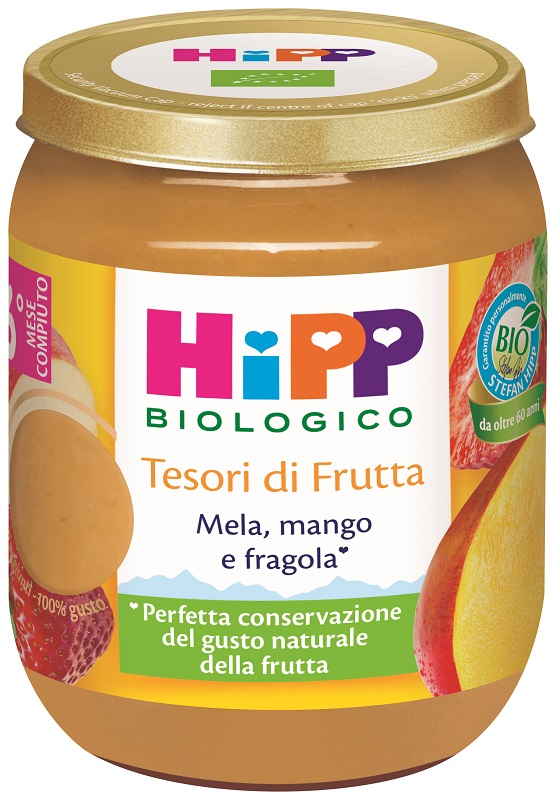 HIPP TESORI FRUTTA MELA MANGO FRAGOLA 160 G - Farmacia Del Monaco
