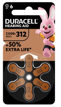 DURACELL EASY TAB 312 MARRONE BATTERIA PER APPARECCHIO ACUSTICO 6 PEZZI - Farmacia Del Monaco