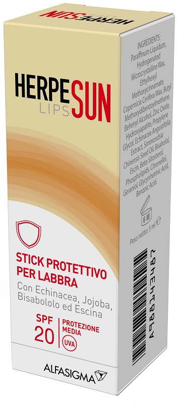 HERPESUN LIP STICK LABBRA SPF 20 5 ML - Farmacia Del Monaco