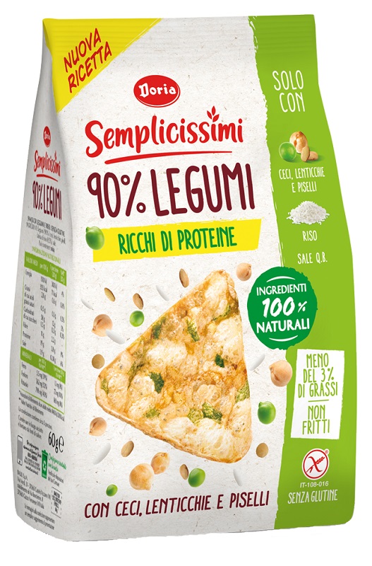 DORIA SEMPLICISSIMI SNACK 90% LEGUMI CECI-LENTICCHIE-PISELLI 60 G - Farmacia Del Monaco