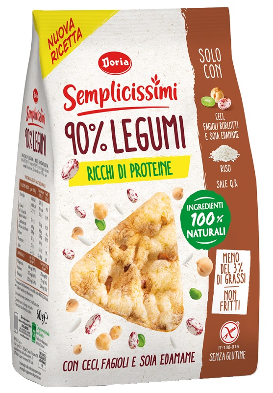 DORIA SEMPLICISSIMI SNACK 90% LEGUMI CECI-FAGIOLI-SOIA 60 G - Farmacia Del Monaco