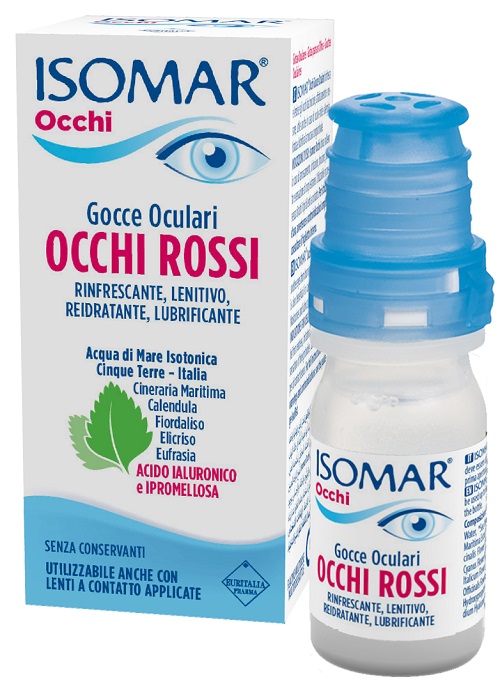 ISOMAR OCCHI ROSSI GOCCE OCULARI ACIDO IALURONICO 0,20% 10 ML - Farmacia Del Monaco