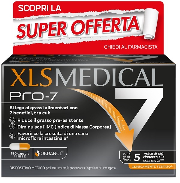 XLS MEDICAL PRO-7 180 CAPSULE TAGLIO PREZZO - Farmacia Del Monaco
