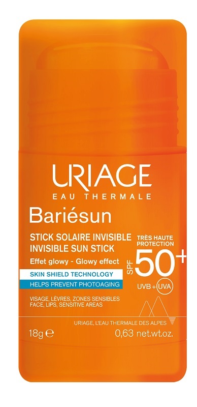 URIAGE EAU THERMALE BARIESUN SPF50+ STICK SOLAIRE INVISIBILE EFFET GLOWY 18 G - Farmacia Del Monaco