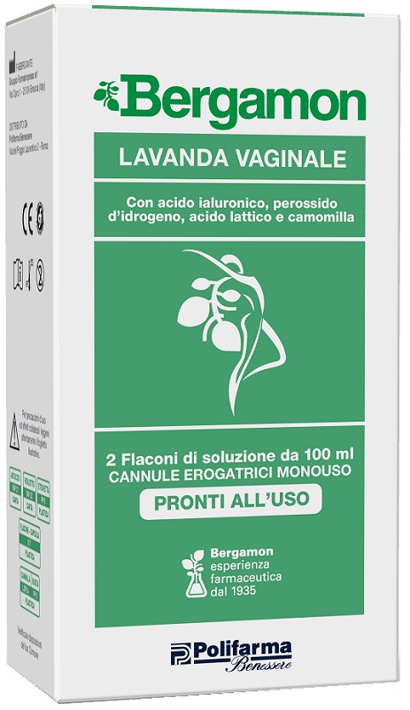 LAVANDA VAGINALE BERGAMON 2 FLACONI DA 100 ML + 2 CANNULE EROGATRICI MONOUSO - Farmacia Del Monaco