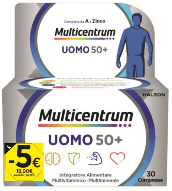 MULTICENTRUM UOMO 50+ 30 COMPRESSE PROMO 2026 - Farmacia Del Monaco